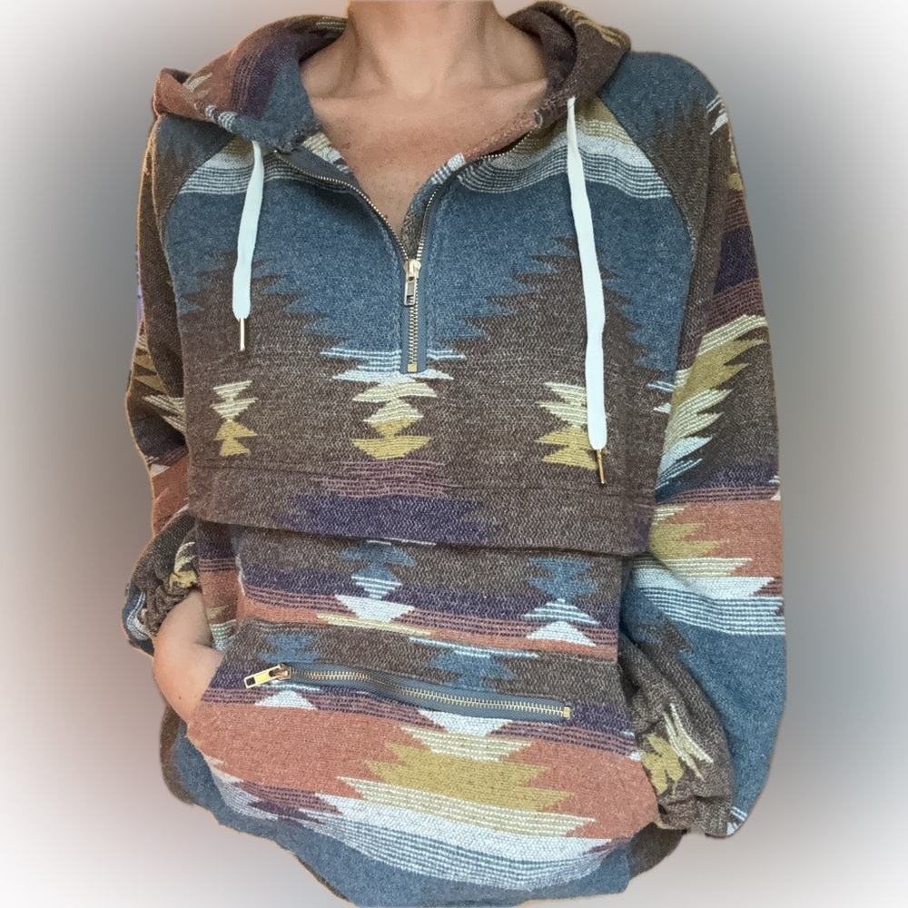 Mainstrip Aztec Southwestern Pullover Hoodie Women’s Size Medium